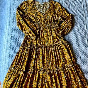 Hayden mustard floral dress